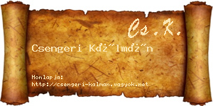 Csengeri Kálmán névjegykártya